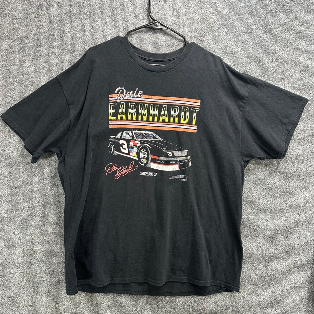 NASCAR Dale Earnhardt Mens XXL Black Graphic T-Shirt Number 3 Car Racing Tee